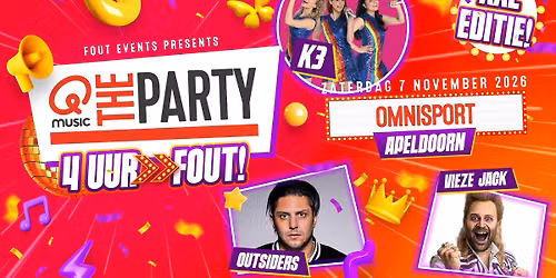 Fout Events Presents: Qmusic the Party FOUT! – Apeldoorn XXL 🎉 in Apeldoorn